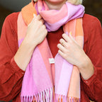 Pink Crush Check Lambswool Scarf