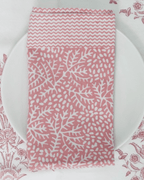 Pink Minerals Cotton Hand Block Napkins | Set of 4