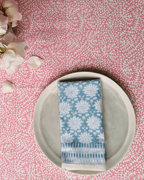 Minerals Hand Blocked Printed Tablecloth | Pink