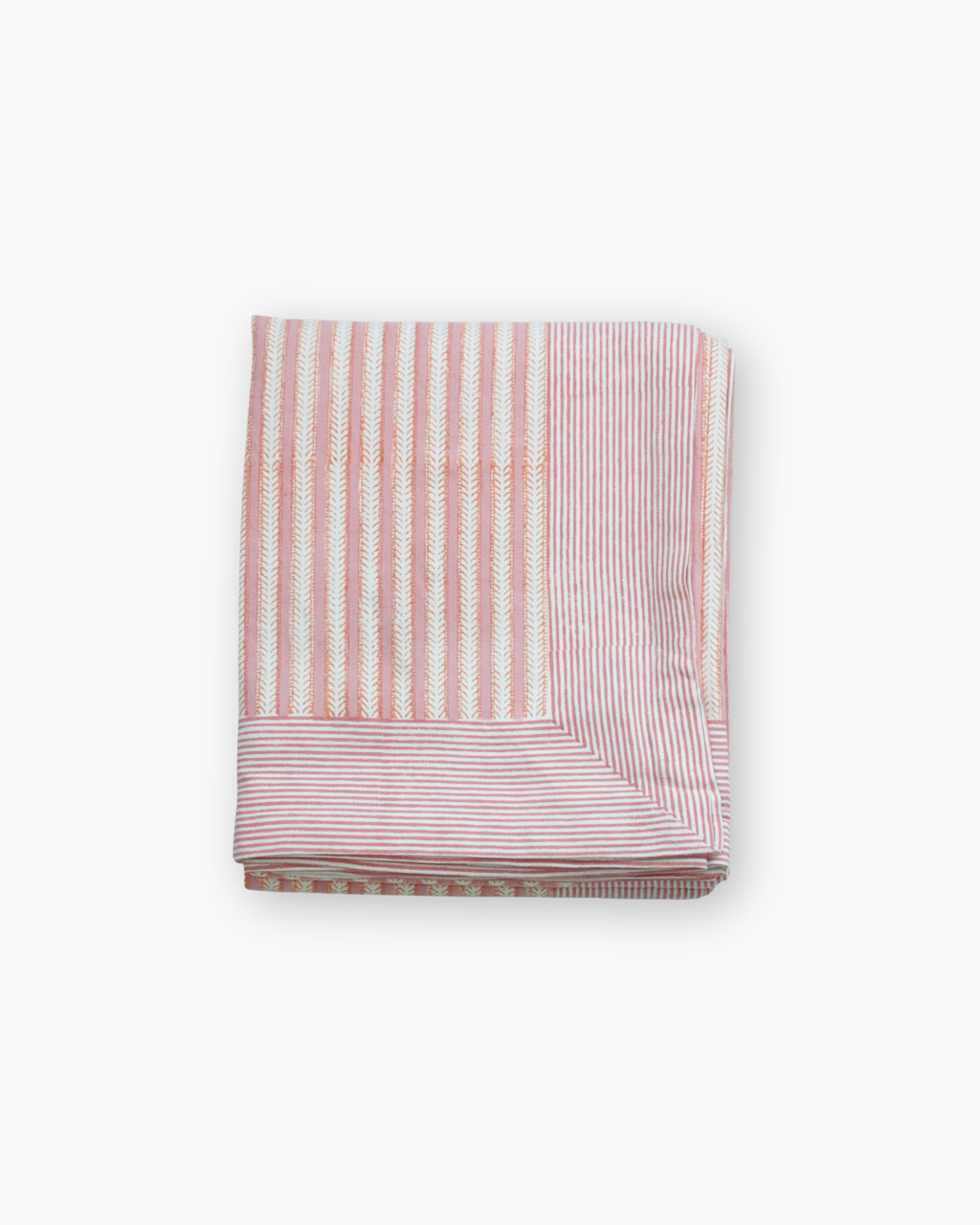 Pink Stripes Roza Print Hand Blocked Tablecloth
