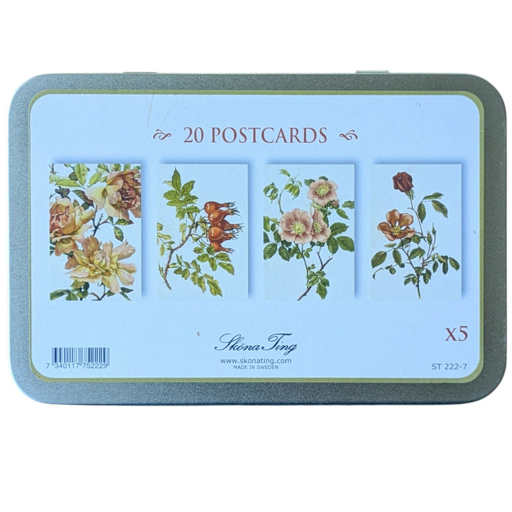 20 Postcard In A Tin | Rosehip & Roses