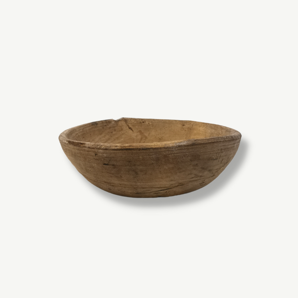 Primitive Inscribed Antique Swedish Bowls | Set of 2
