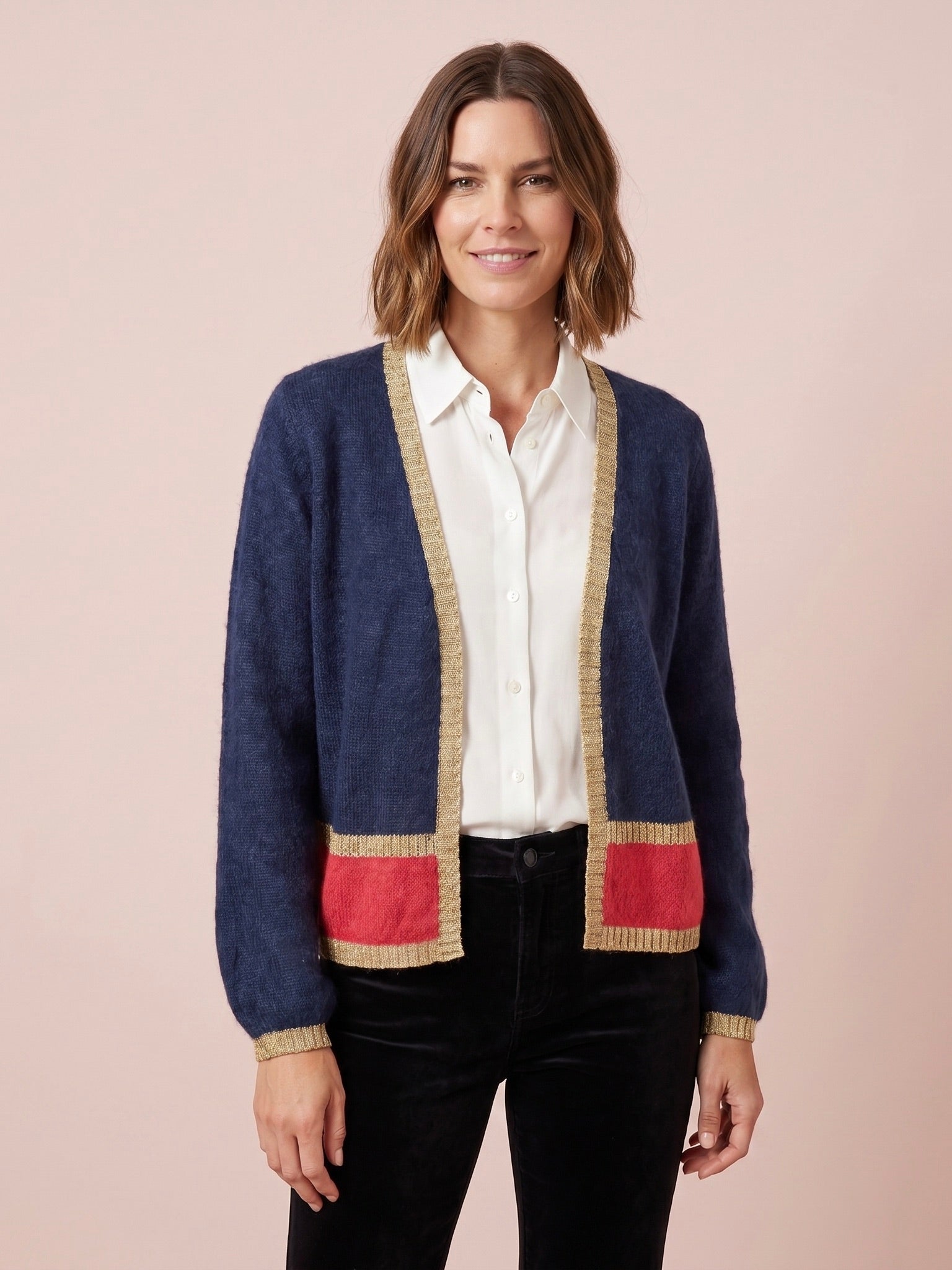 Sophie Cardigan with Lurex Trim