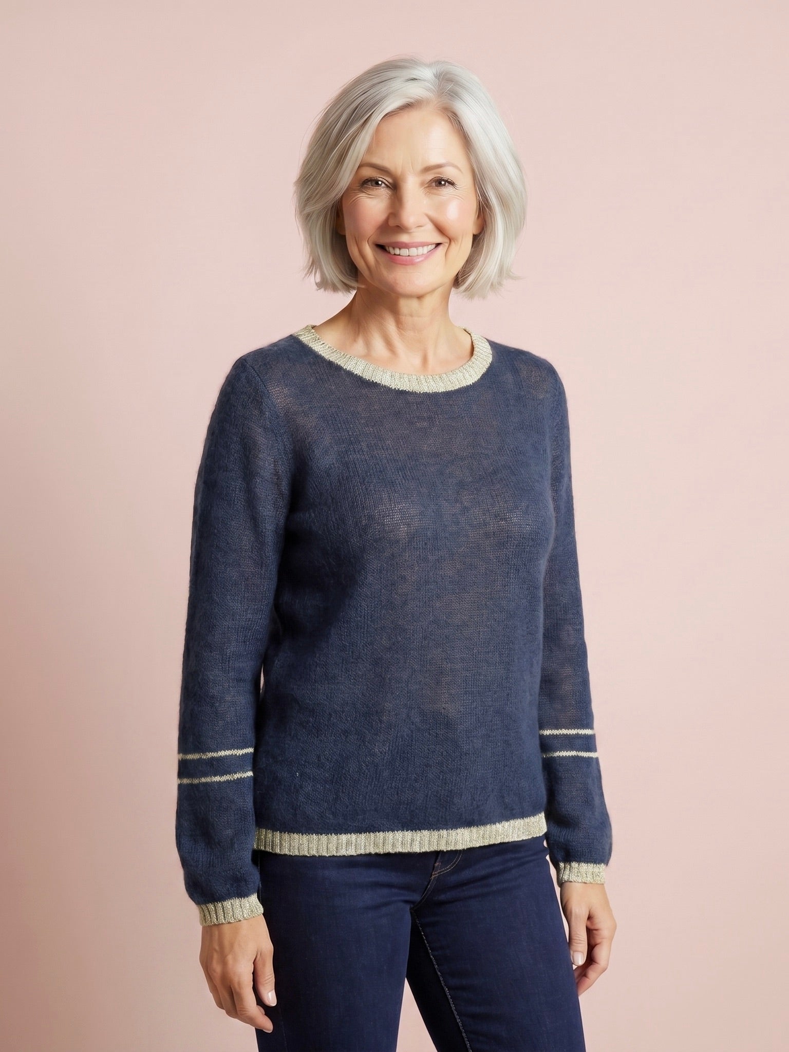 Lottie Mohair & Merino Knit Jumper with Lurex Trim