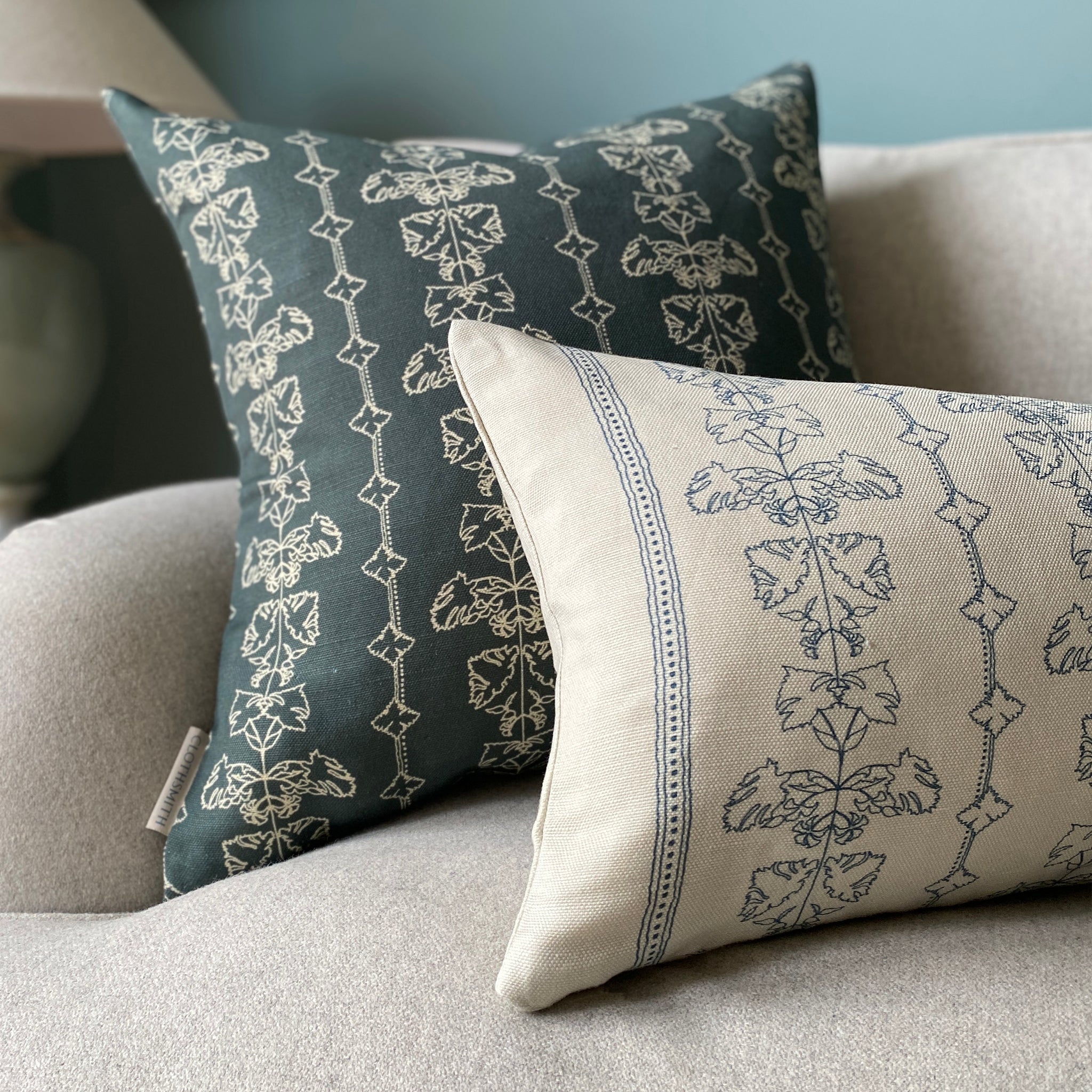 Quill Square Cushion - Slate Green
