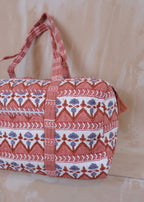 Terracotta Zig Zag Quilted Weekend / Duffel Bag