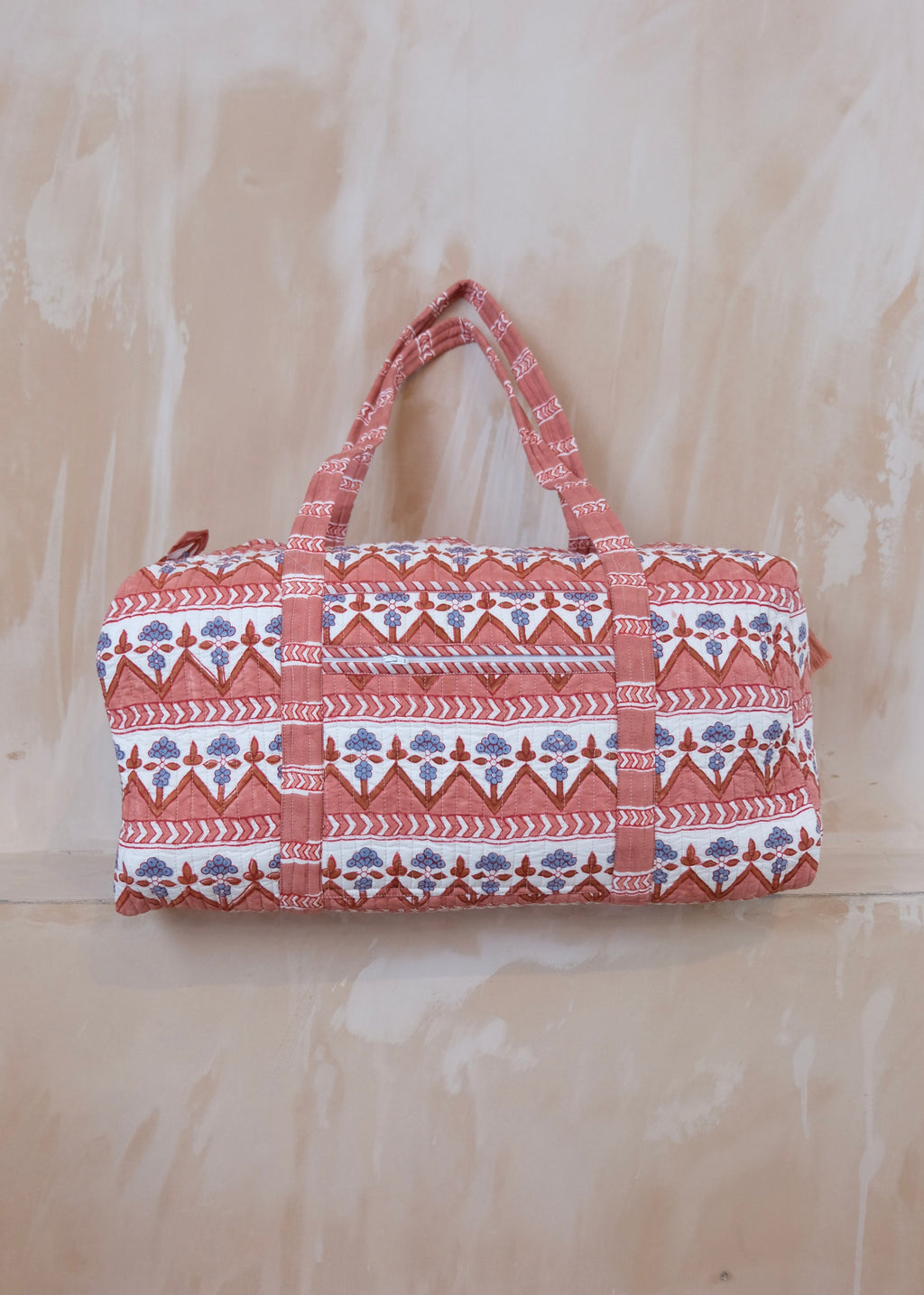 Terracotta Zig Zag Quilted Weekend / Duffel Bag