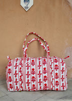 Red Quilted Weekend / Duffel Bag