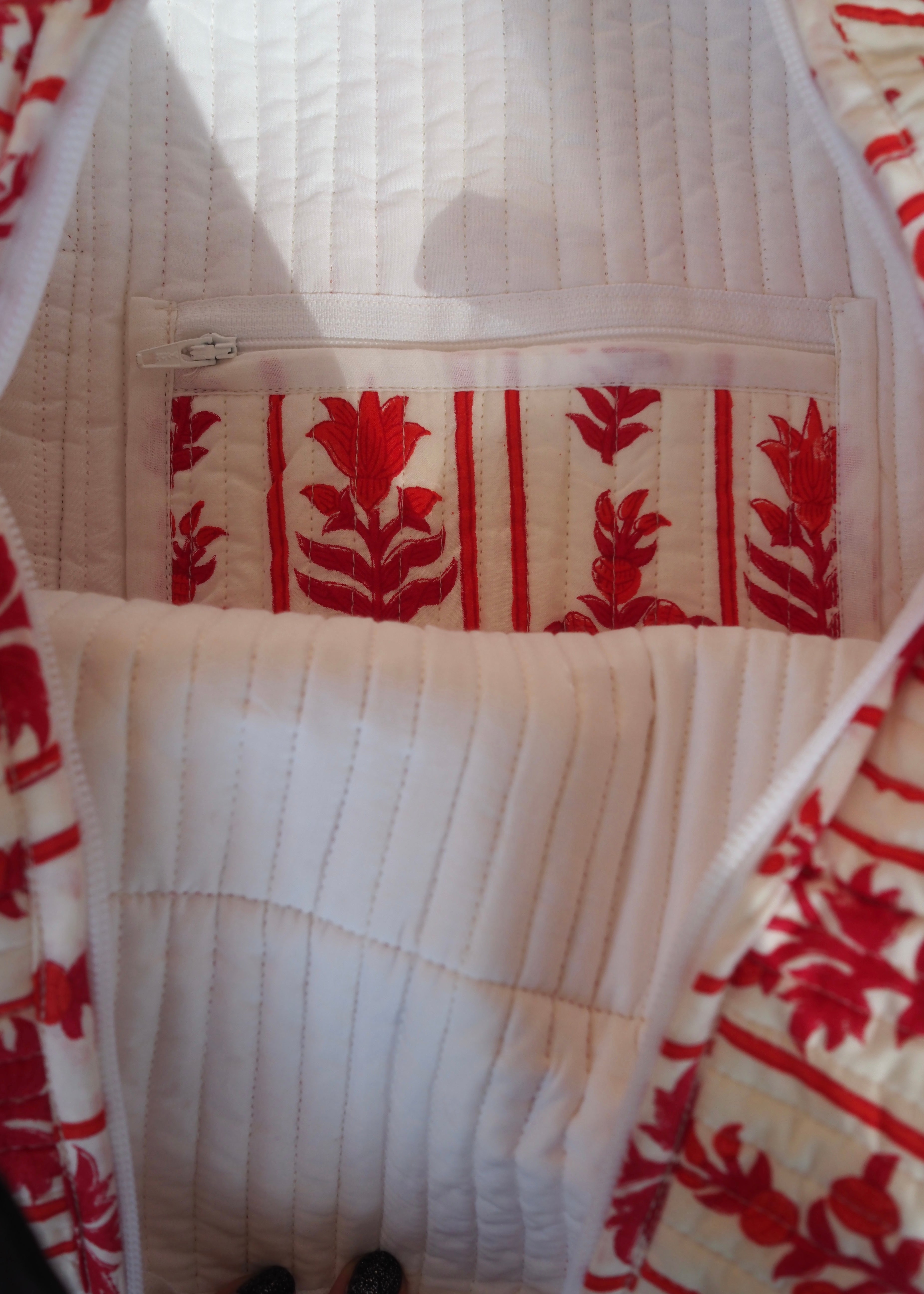Red Quilted Weekend / Duffel Bag