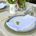 Embroidered Linen Napkins - Garden Veg