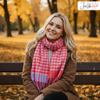 Red Gingham Lambswool Scarf