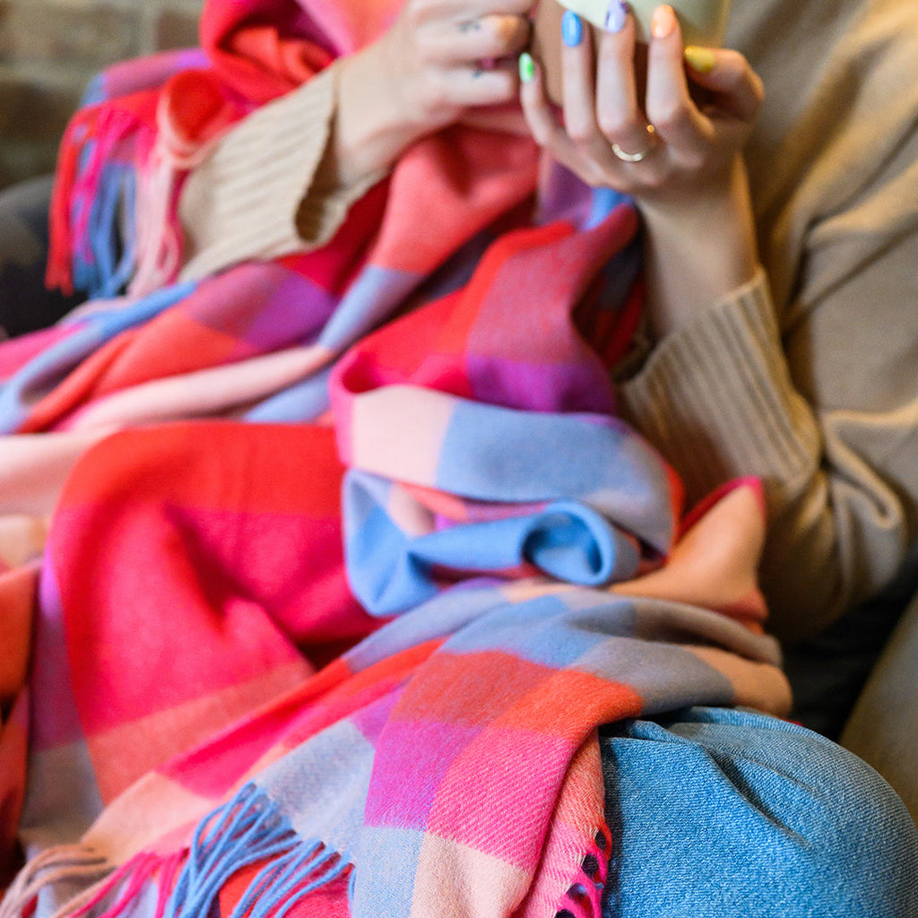 Red Tartan Lambswool Blanket