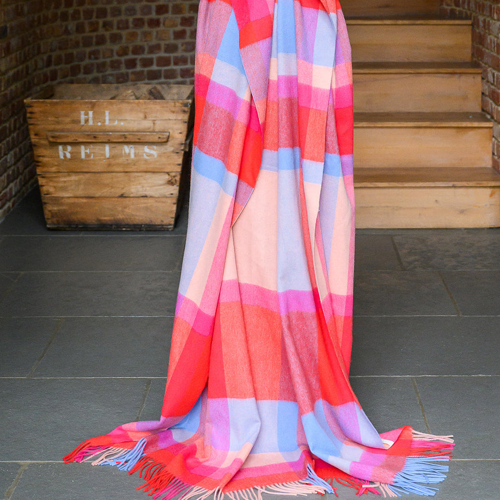 Red Tartan Lambswool Blanket