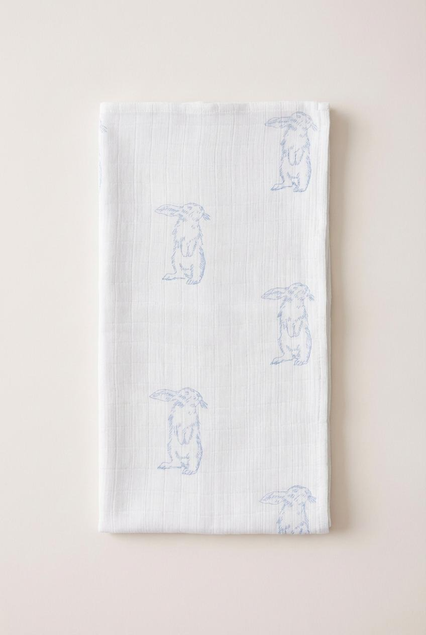 Blue Bunny Organic Cotton Swaddle