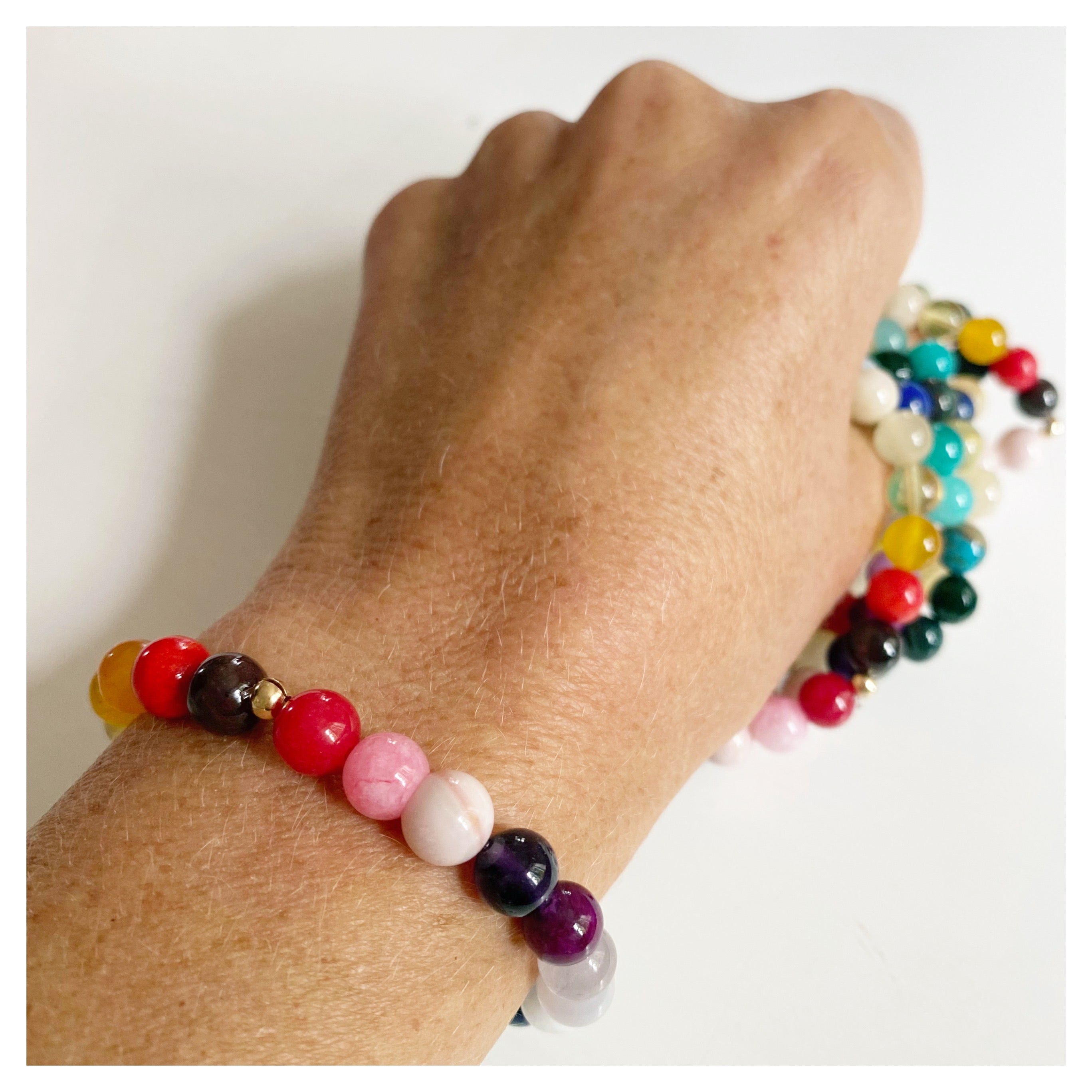 Abacus stone beaded bracelet