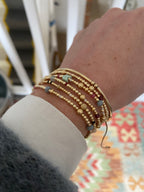 Gold filled beads with semi precious stones and japanese see bead bracelet
