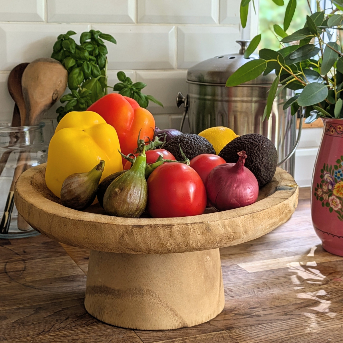 Wooden Pedestal Display Platter | 30cm