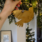 Brass Hanging Bird Christmas Decoration