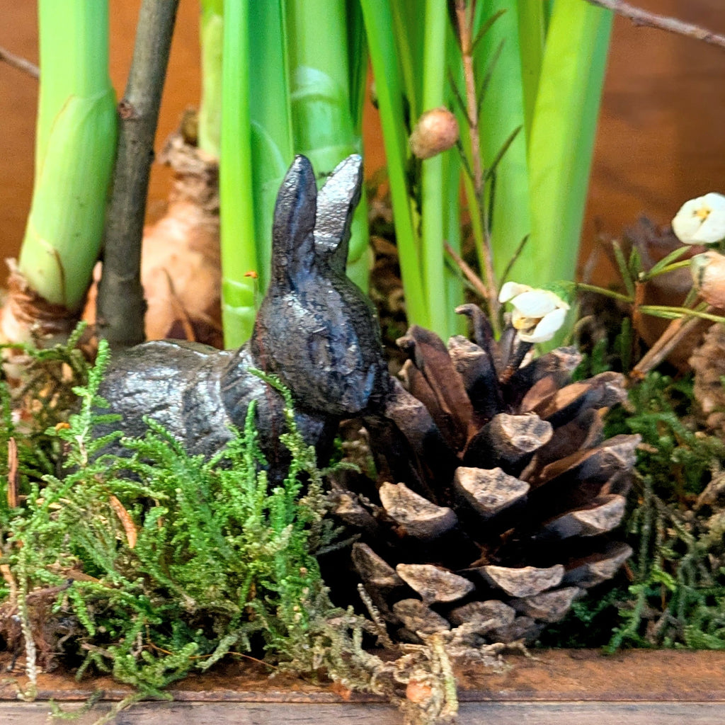 Cast Iron Easter Bunny | Table or Plant Decoration