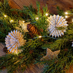 Double Paper Fan Star Christmas Decoration | Boxed Set of 2