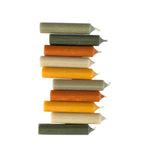 10 Mixed Short Dinner Candles | Warm Autumn Colours