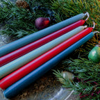 10 Tapered Dinner Candles 22mm| Christmas Colour Mix