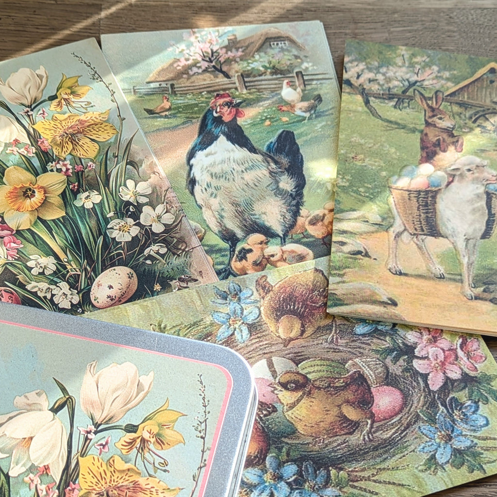 20 Postcard In A Tin | Vintage Easter