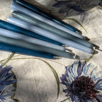 8 Tapered Dinner Candles | Blue Colour Mix