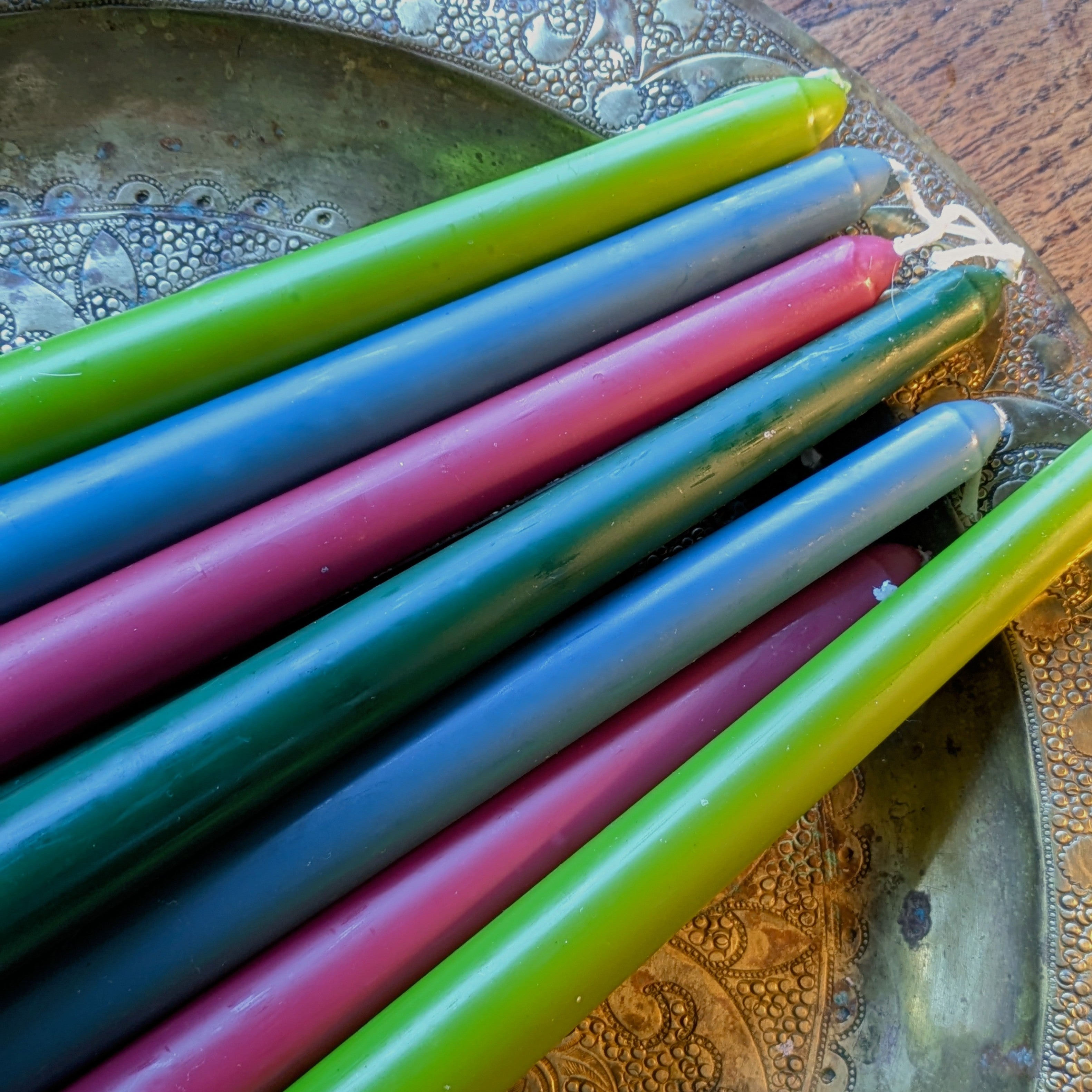 8 Tapered Dinner Candles | Midnight Jewel Colour Mix