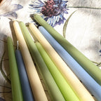 8 Tapered Dinner Candles | Spring Blue & Green Colour Mix