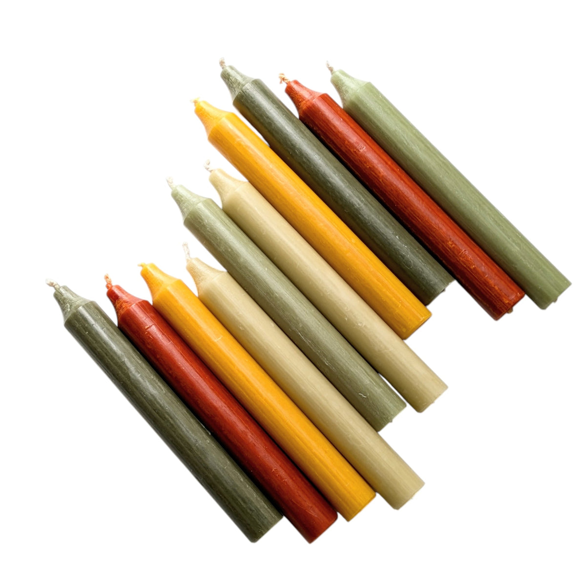 10 Dinner Candles 18cm x 22mm | Warm Autumn Mix