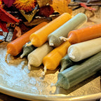 10 Mixed Short Dinner Candles | Warm Autumn Colours