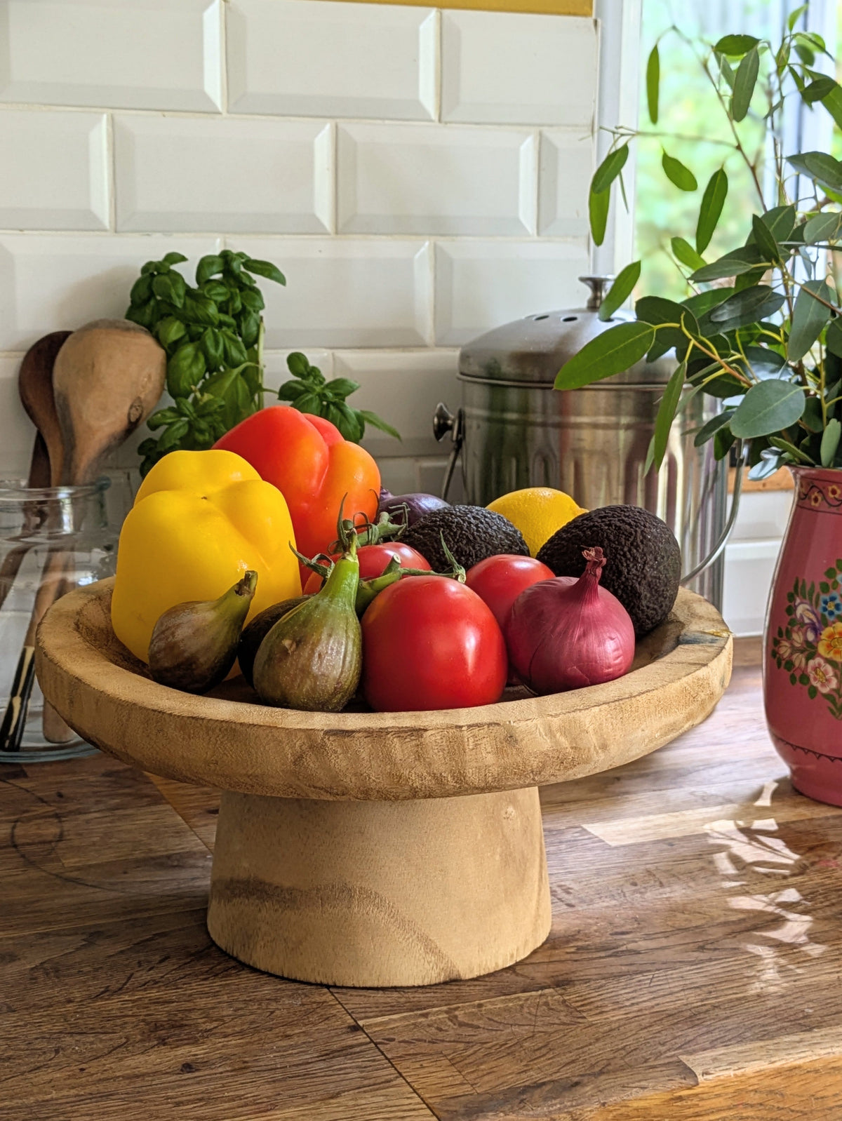 Wooden Pedestal Display Platter | 30cm