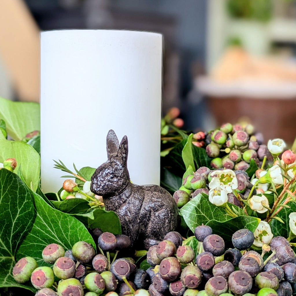 Cast Iron Easter Bunny | Table or Plant Decoration