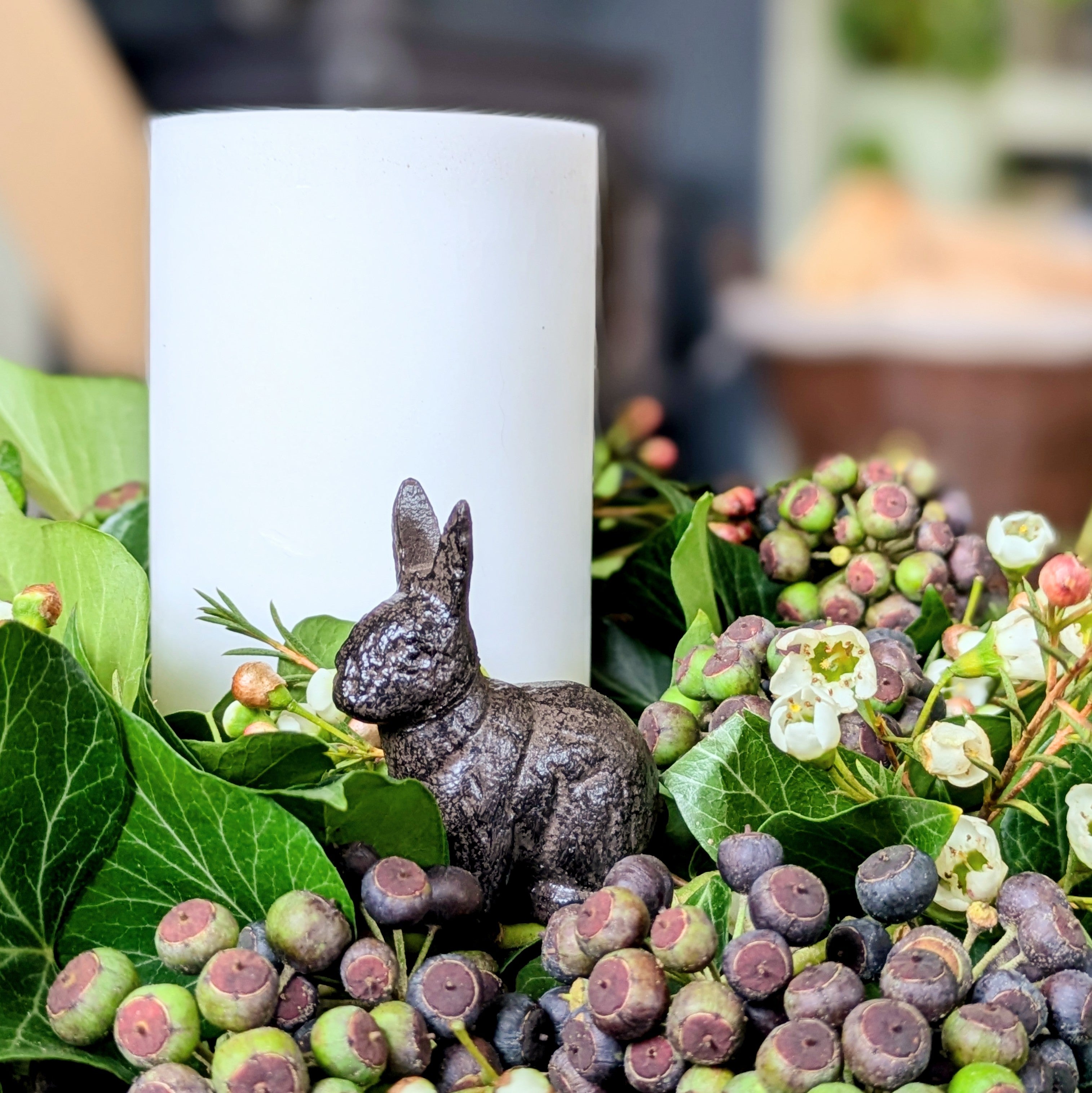 Cast Iron Easter Bunny | Table or Plant Decoration