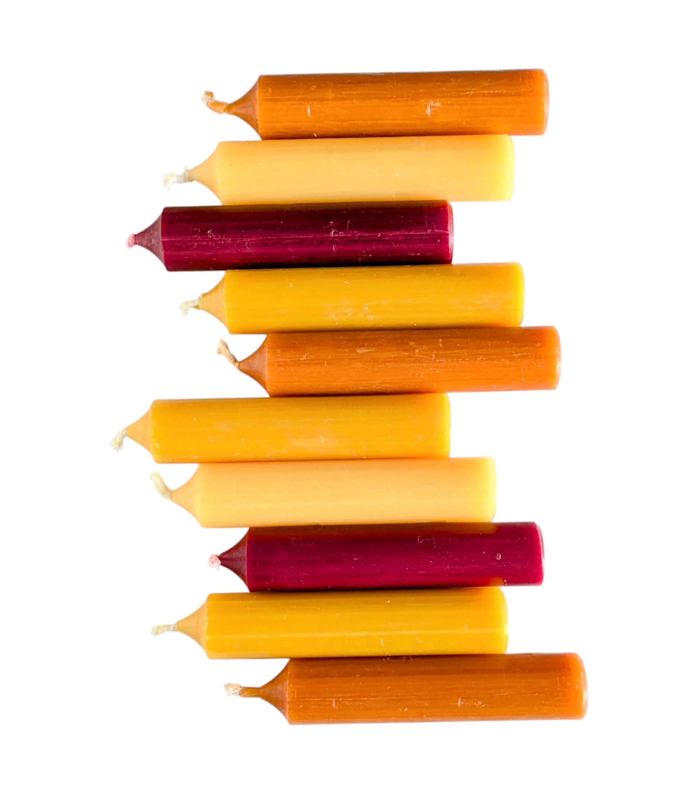 10 Mixed Short Dinner Candles | Rich Golden Autumn