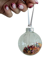 Flower Petal Filled Glass Bauble