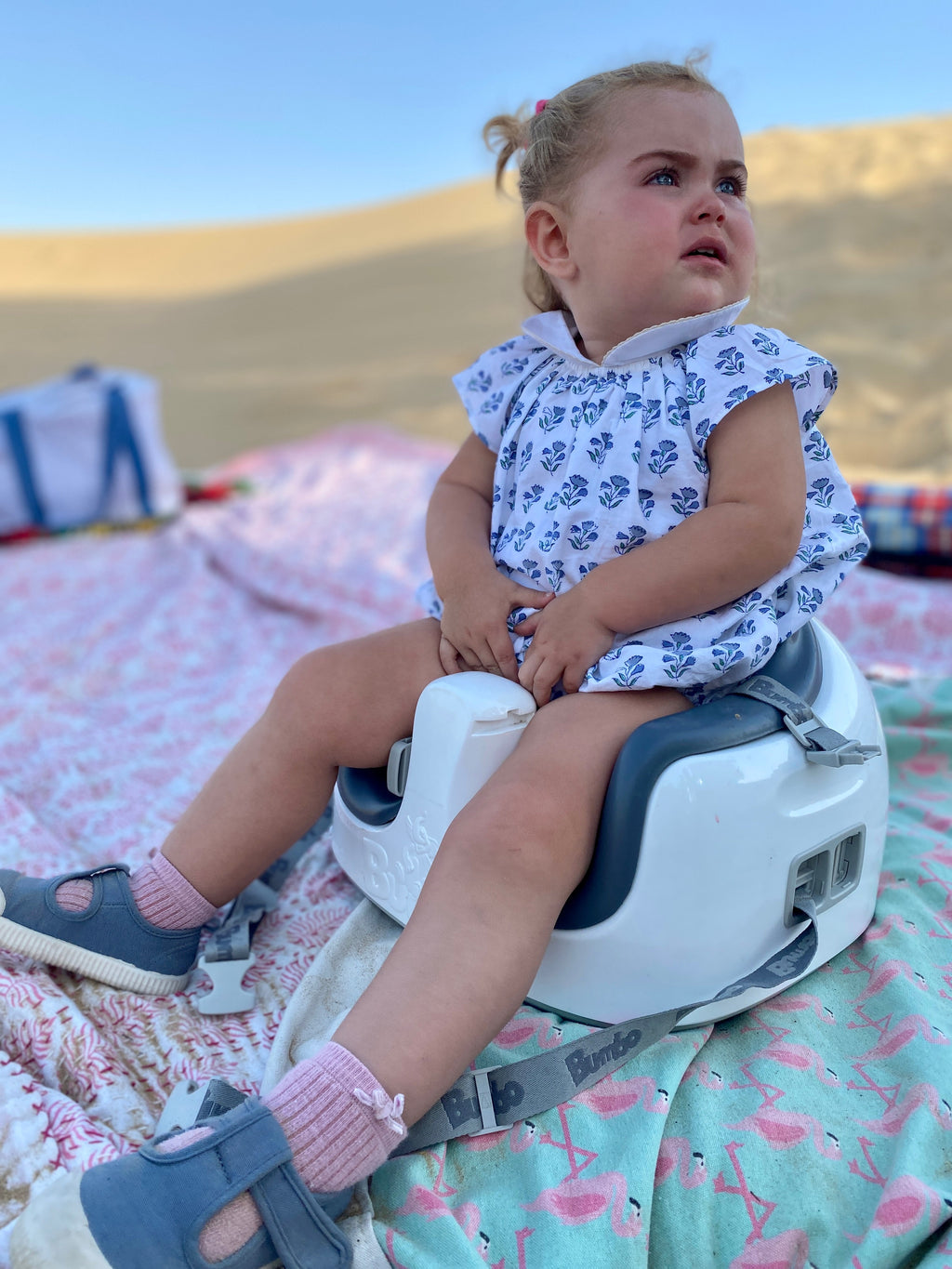 Organic Cotton Blue Floral Romper