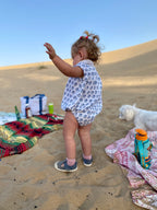 Organic Cotton Blue Floral Romper