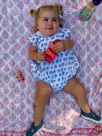Organic Cotton Blue Floral Romper