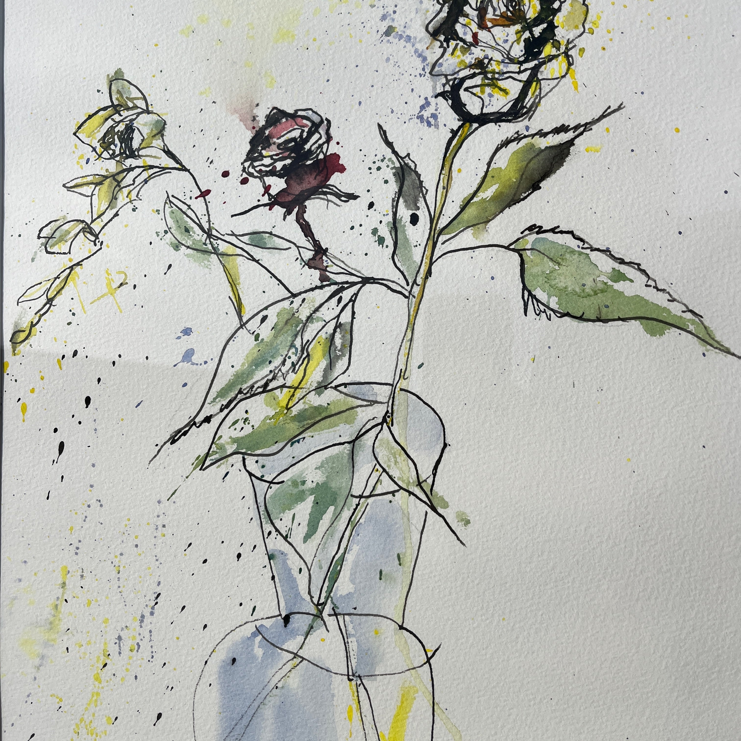 'Roses' by J Webb - Original Watercolour