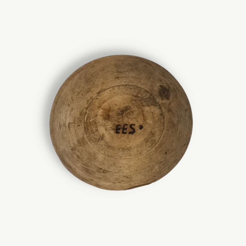 Primitive Inscribed Antique Swedish Bowls | Set of 2
