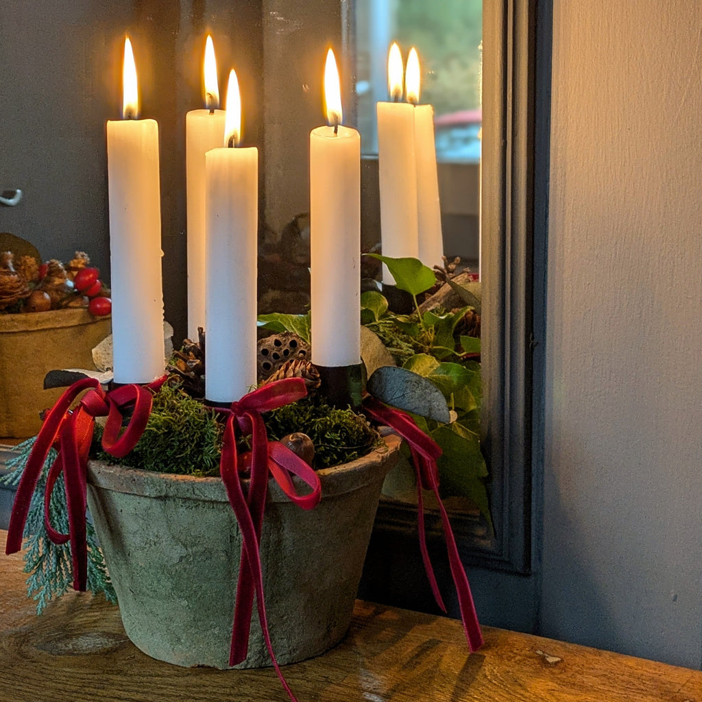 Seasonal Scandi Terracotta Pot With Candles | Gift Set