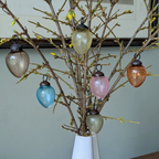 Glass Easter Egg Decorations 3cm | Set of 6