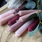 10 Mixed Short Dinner Candles | Pink Colour Assortment