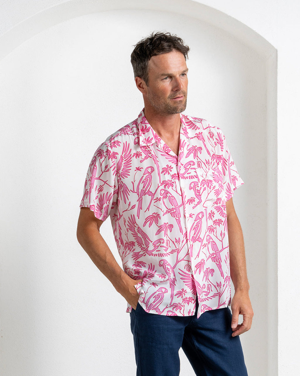 Silk Festival Shirt PARROT