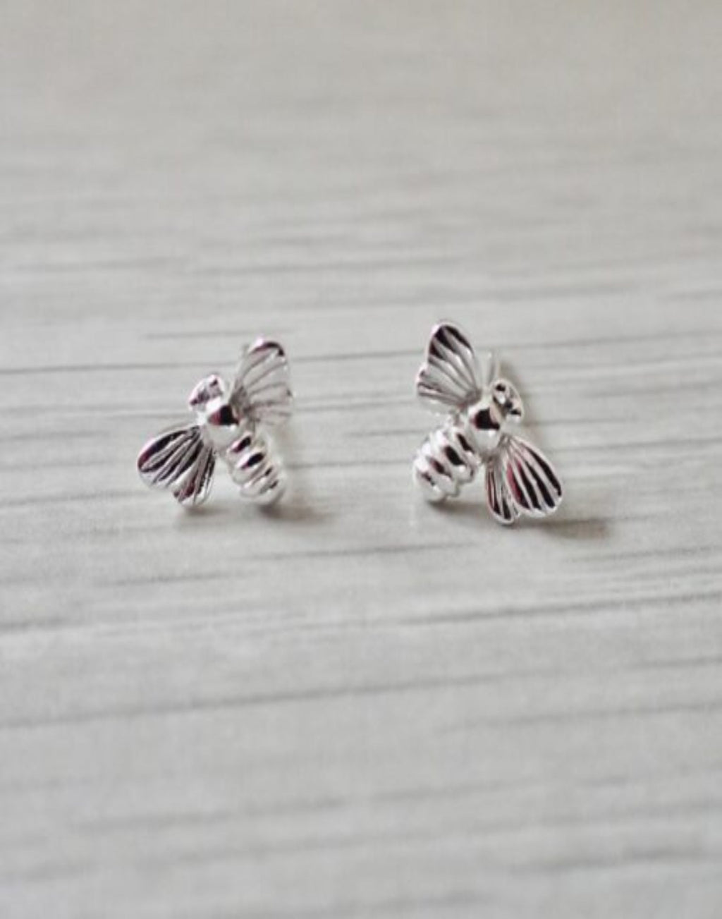 Silver Bee Stud Earrings