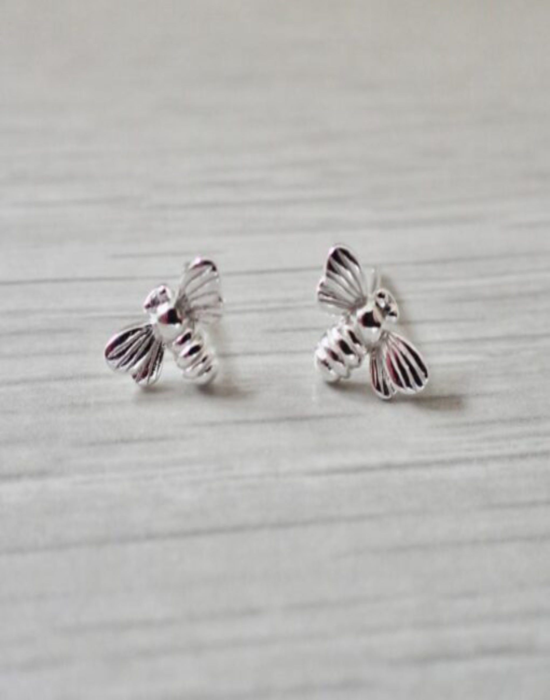 Silver Bee Stud Earrings