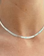 Silver Herringbone Necklace