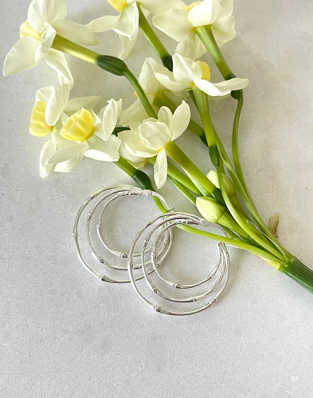 Silver Multi Ring Hoops